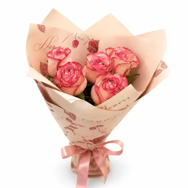 Букет из 5 розовых роз