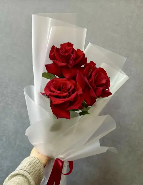 Букет из 3 французских красных роз